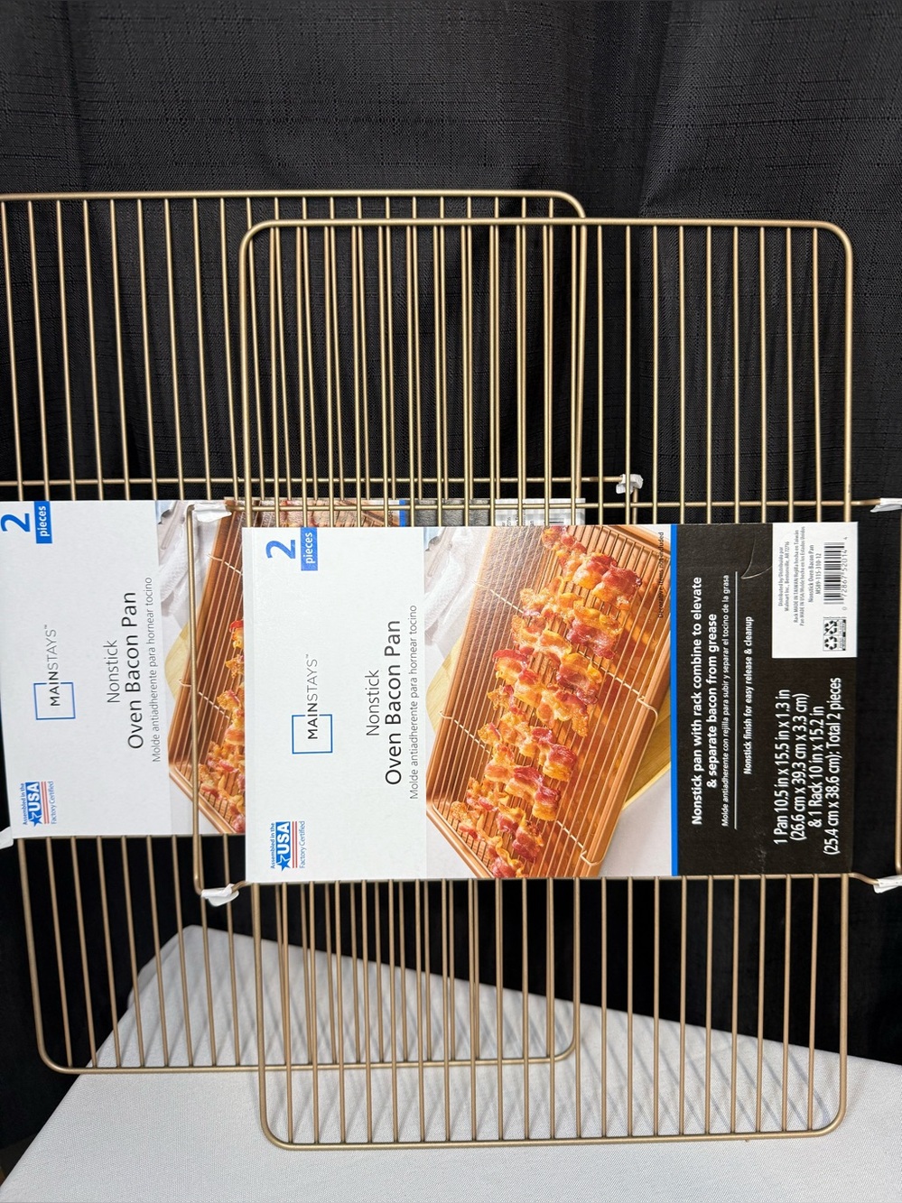 Mainstays Bacon Gold Oven Racks - 2 Pack - Fits 10.5x15.5x1.3 Pan